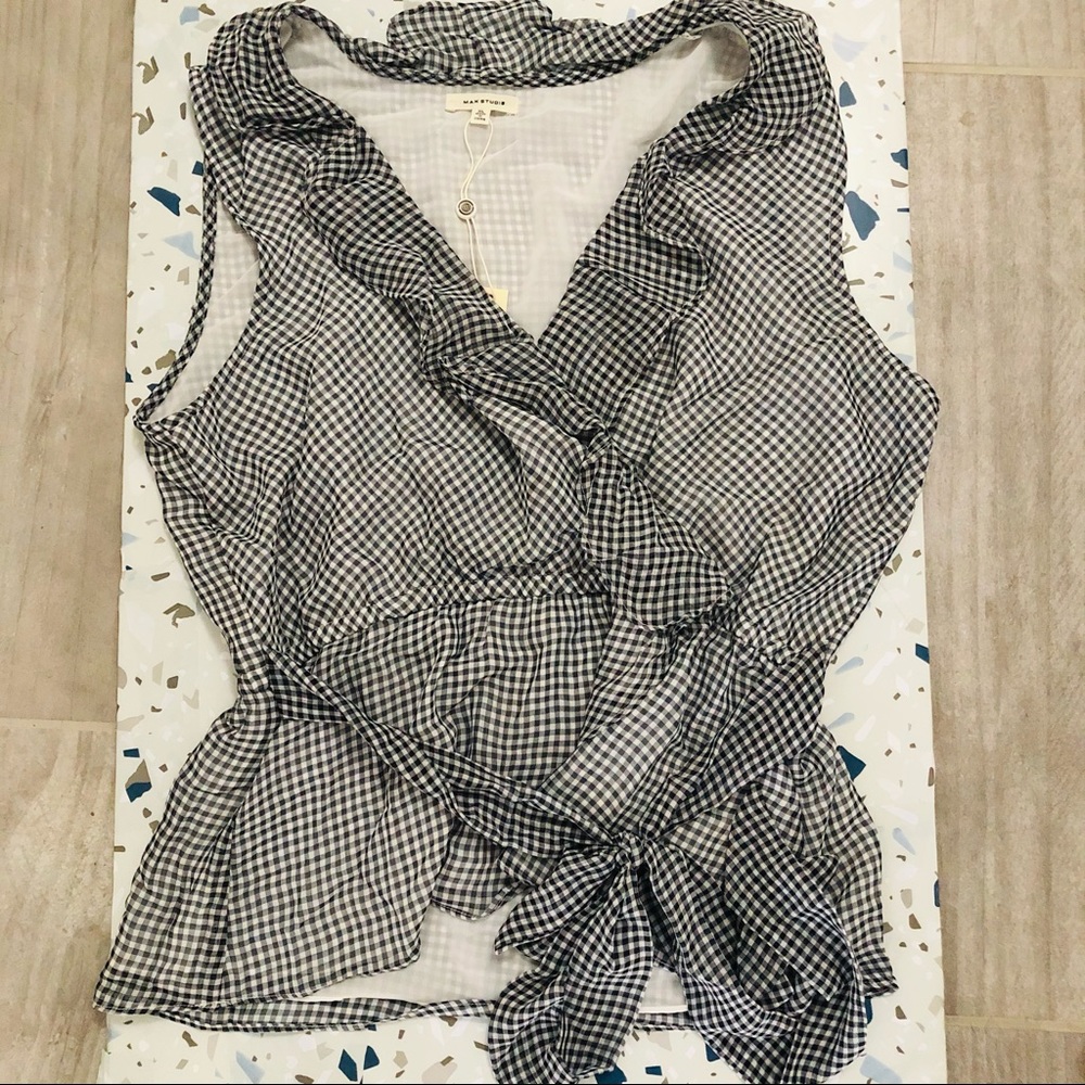 Max Studio size XL Dark Navy and White Blouse